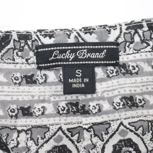 Lucky Brand Womens Small Tassel Boho Peasant Top - Picture 5 of 5